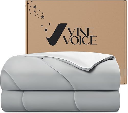 Cooling Blanket, Cooling Comforter for Hot Sleepers - Twin/Twin XL Soft Cooling Blanket, Double-Sided Cold Blanket for Night Sweats Lightweight Comforter (68''x90'', Silver Gray)