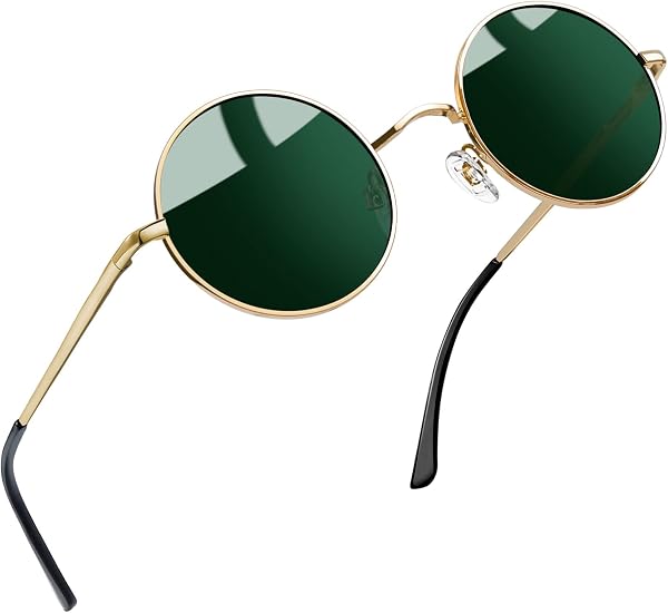 Joopin Lunettes de Soleil Rondes Polarisées Métal UV400