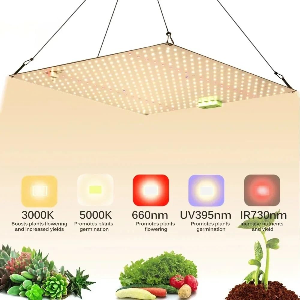Lampa Roślinna, Ultracienka, aluminiowa lampa LED o mocy 65 W, z możliwością przyciemniania, do oświetlenia uprawy roślin szklarniowych