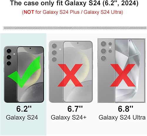 Miniatura 2 de SYONER Funda para Samsung Galaxy S24, a prueba de golpes, con cubierta deslizante para cámara y soporte de anillo giratorio + protector de pantalla