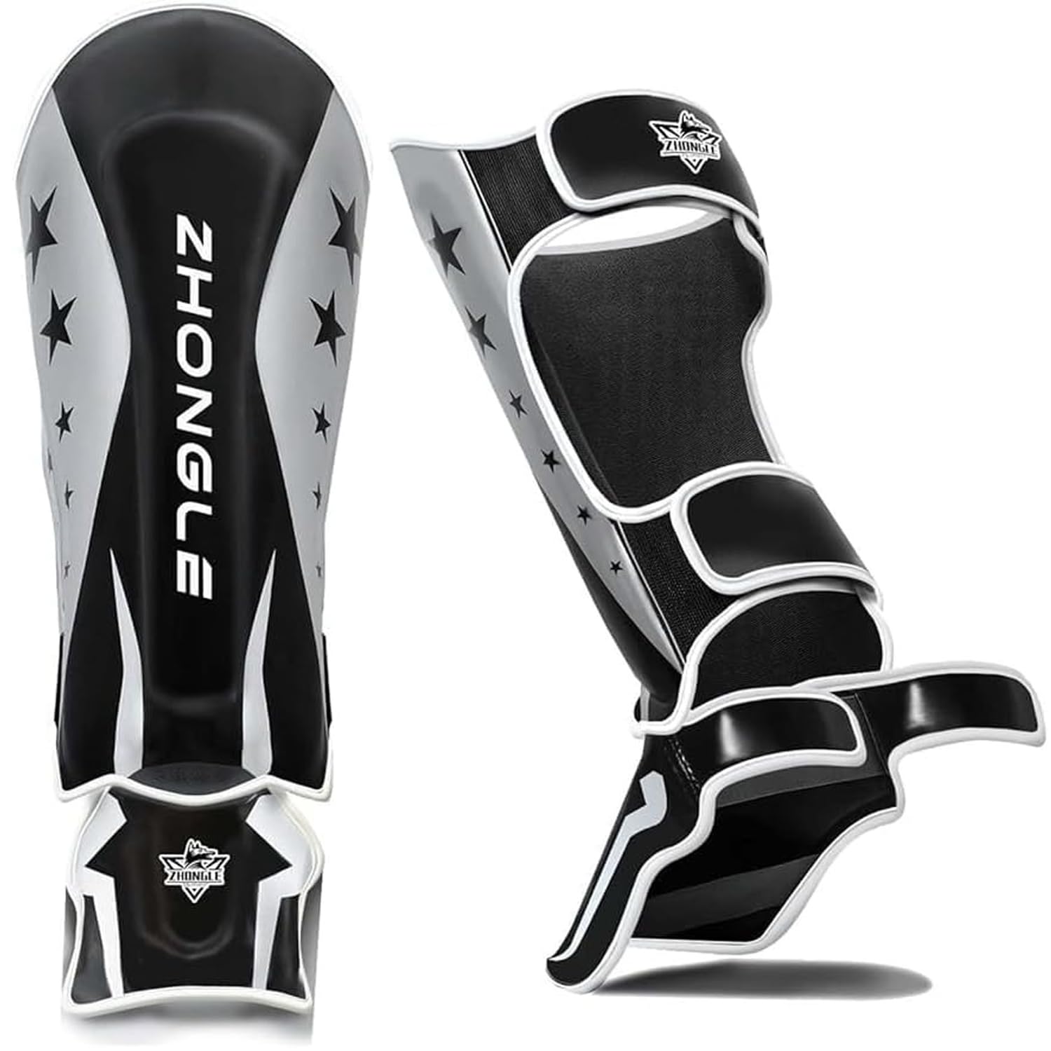 MMA Schienbeinschoner Professionell 12mm – Verstellbare Beinschoner mit Ristschutz, PU-Leder Muay Thai Kickboxen Thaiboxen, Kampfsport Schienbeinschutz für Sparring Training Erwachsene