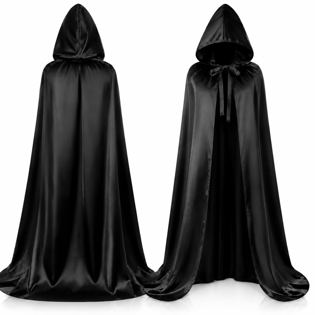 Costumed Vampir Kostüm Umhang mit Kaputze - für Kinder & Erwachsene, für Halloween & Fasching & Karneval Beidseitig