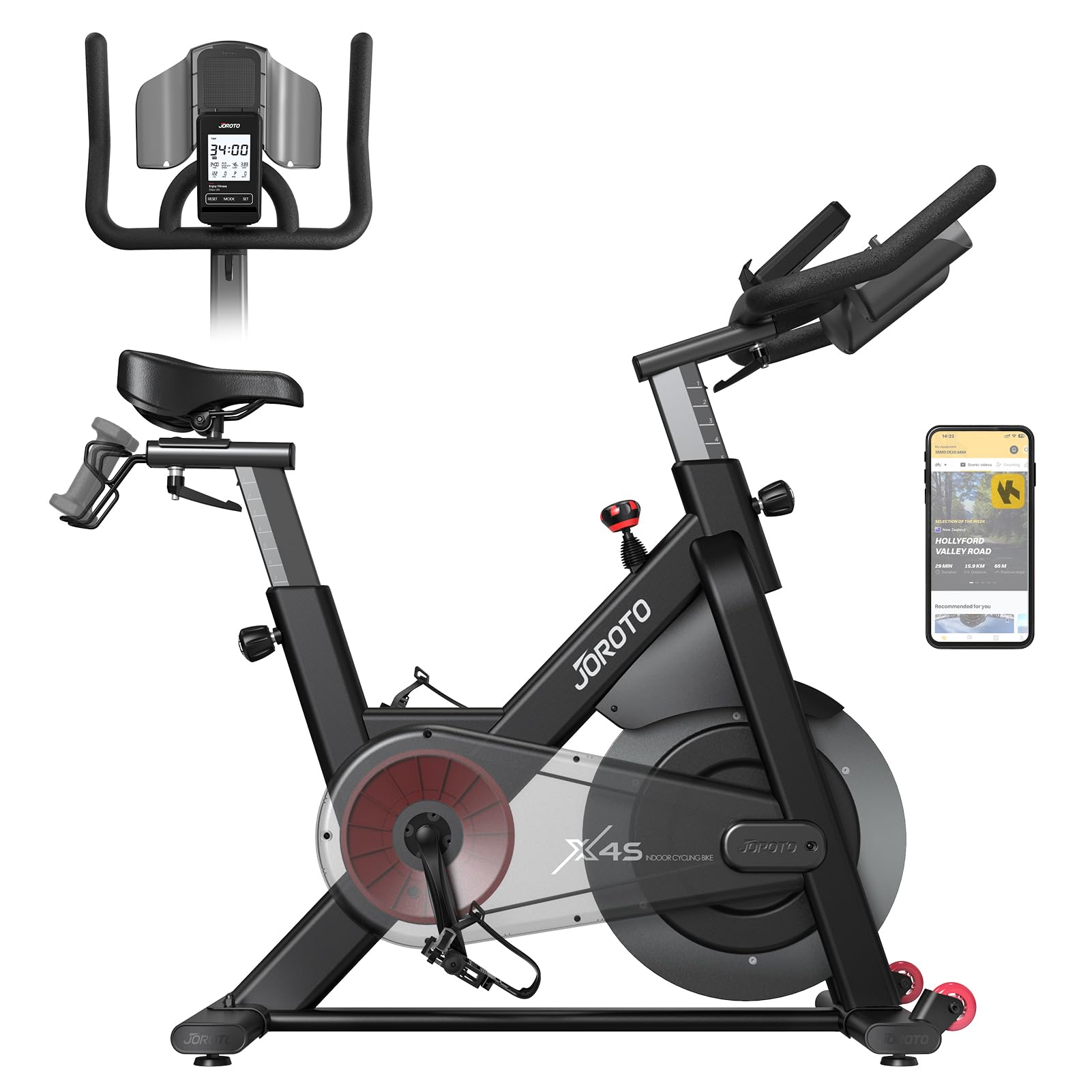 joroto x4s bluetooth heimtrainer fahrrad Exercise Bike, Indoor Cycling Bike with Magnetic Resistance & Belt Drive, 352LBS Capacity Stationary Bike for Home Gym Sports & Outdoors Rahmenfarbe:Schwarz guilty gear, guilty gear 5'5
