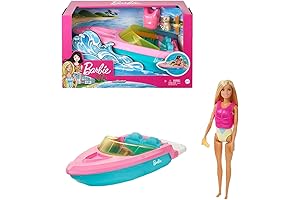Barbie Doll in Toy Boat Playset: Adventures in Water!