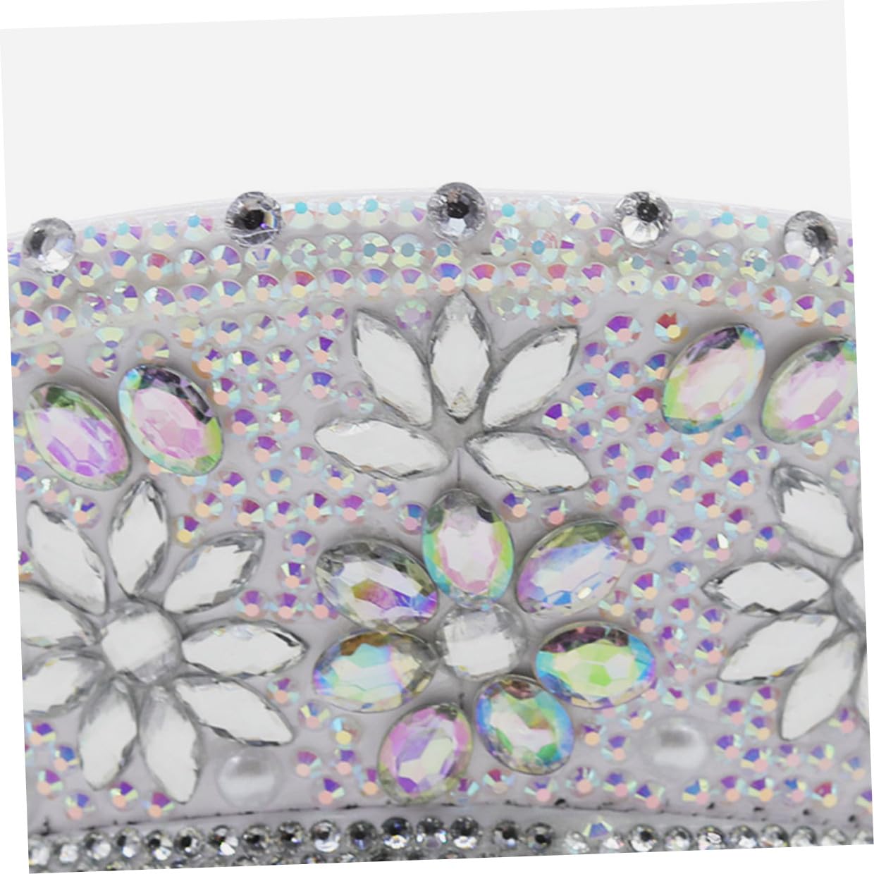 BESPORTBLE Sombrero de Novia en Cuero Incrustaciones de Rhinestone Blanco Accesorio Delicado y Cómodo para Despedidas de Soltera y Fiestas