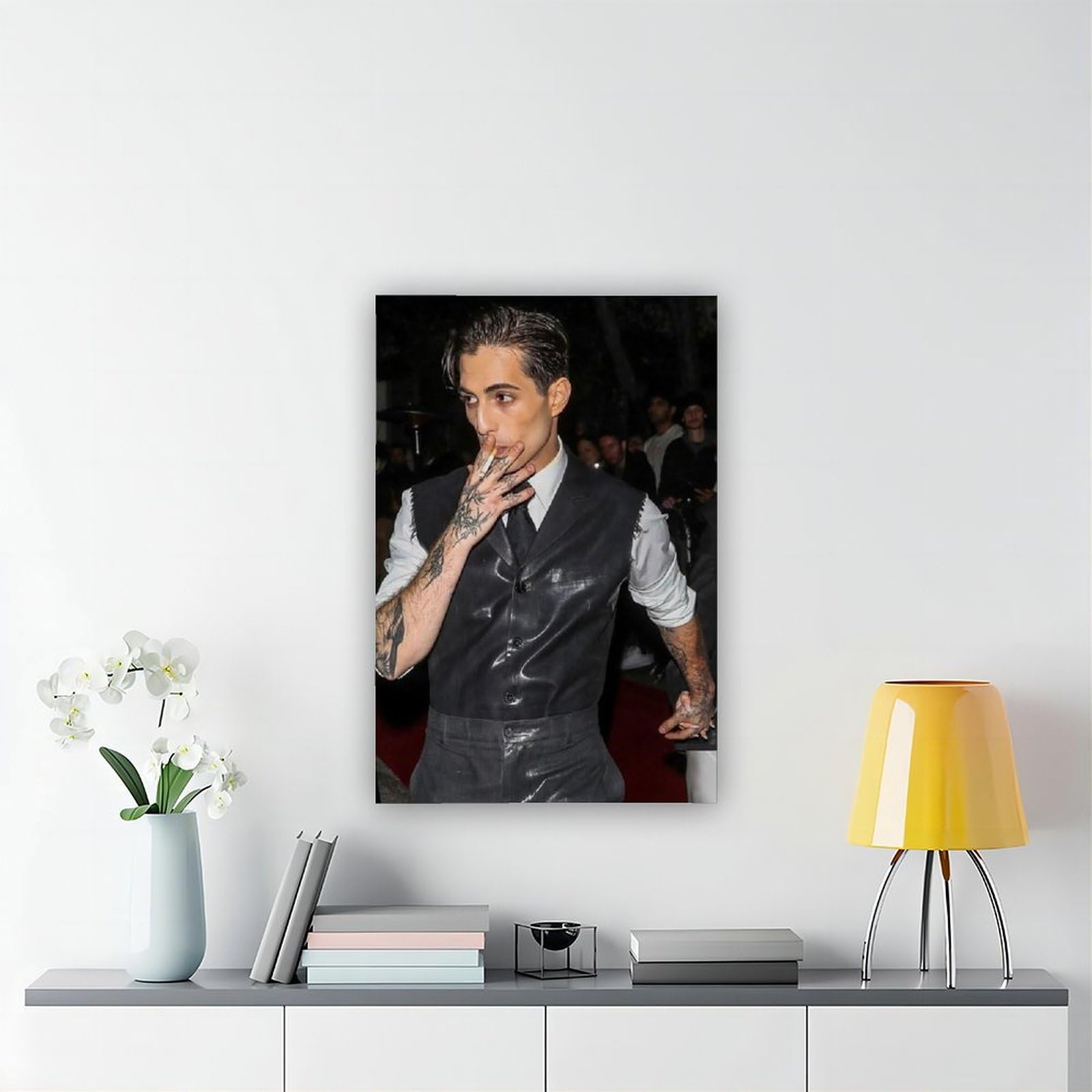 Poster Su Tela Damiano David, Ritratto Artistico 20x30 Cm - Decorazione Parete Per Soggiorno E Camera, Poster Esclusivo Del Cantante