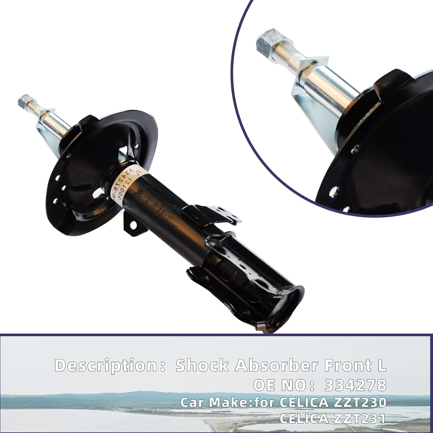 MP&PV Auto Parts Shock Absorber Front Left Compatible with Toyota Celica ZZT230 ZZT231 1999-2005 OE NO.334278