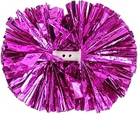 Vista 7 de Hooshing 2 piezas Pompones de animadora profesionales con mango de bastón (sin cordón de sujeción) para equipo de animadoras, deportes