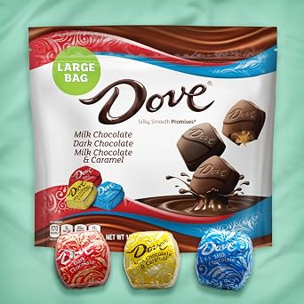 DOVE PROMISES Variety Pack Milk Chocolate & Dark Chocolate Candy Assortment, Individually Wrapped, 15.8 oz Bag (Pack of 8)