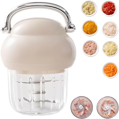 Picadora de carne eléctrica multifuncional, picadora de carne eléctrica de 11.8 fl oz, procesador de alimentos multifuncional, utilizado para agitar