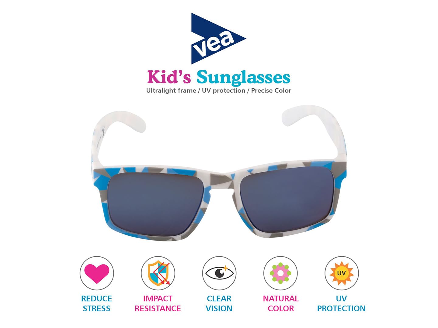 VEA UV Protected Boys Blue Zigzag Sunglasses 3