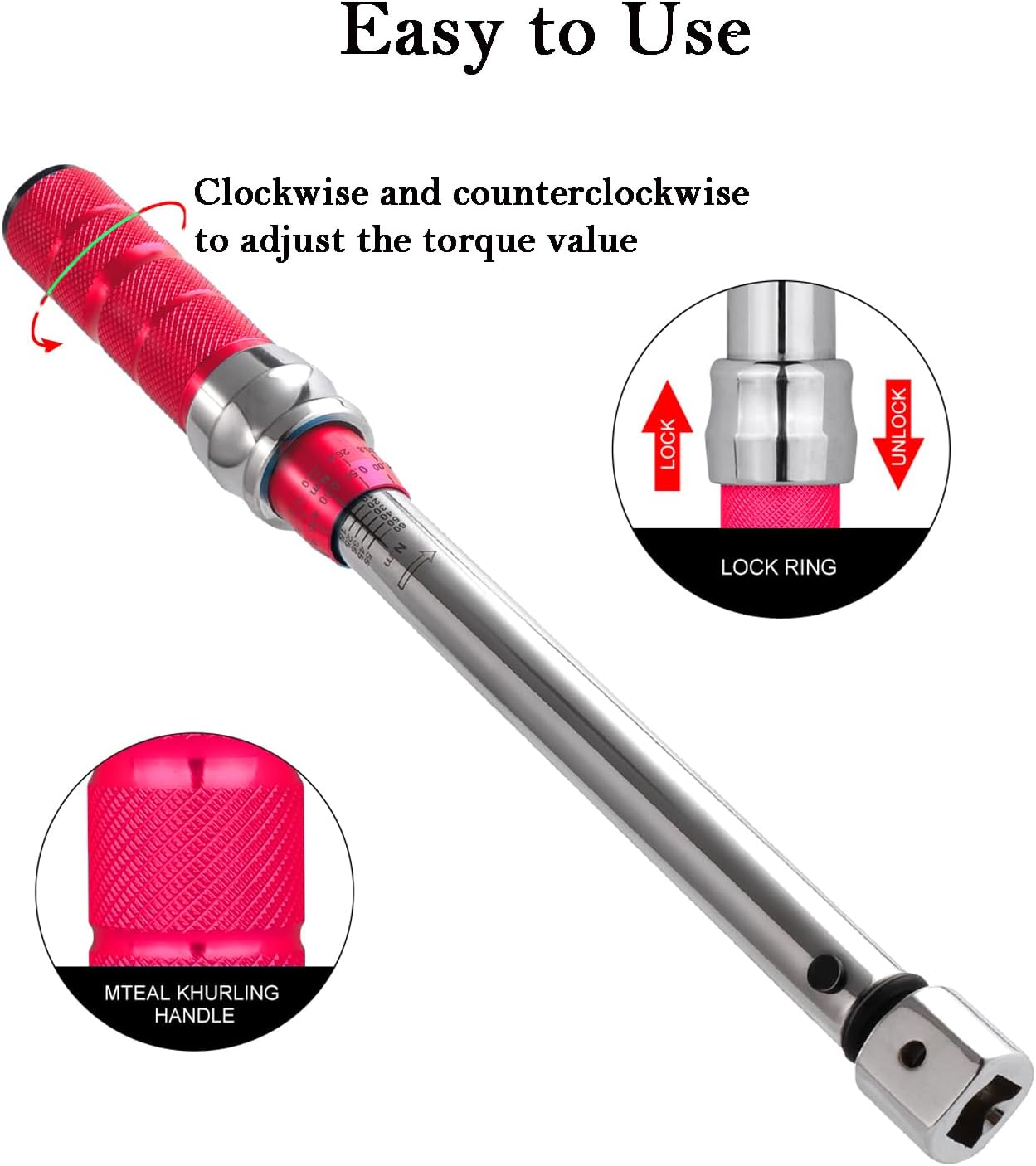 Adjustable Torque Wrench, 10 to 60 Nm Open End Torque Wrench Set with 35mm Open End and 3/8 Drive Ratchet Changeable Head for Hvac Mini Split and Refrigeration