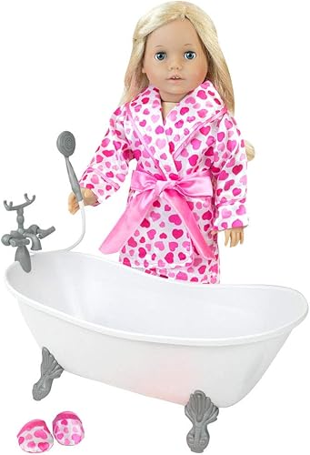 Miniatura 4 de Bañera blanca para muñeca de Sophia, muñeca de 18 pulgadas con bañera y ducha de mano