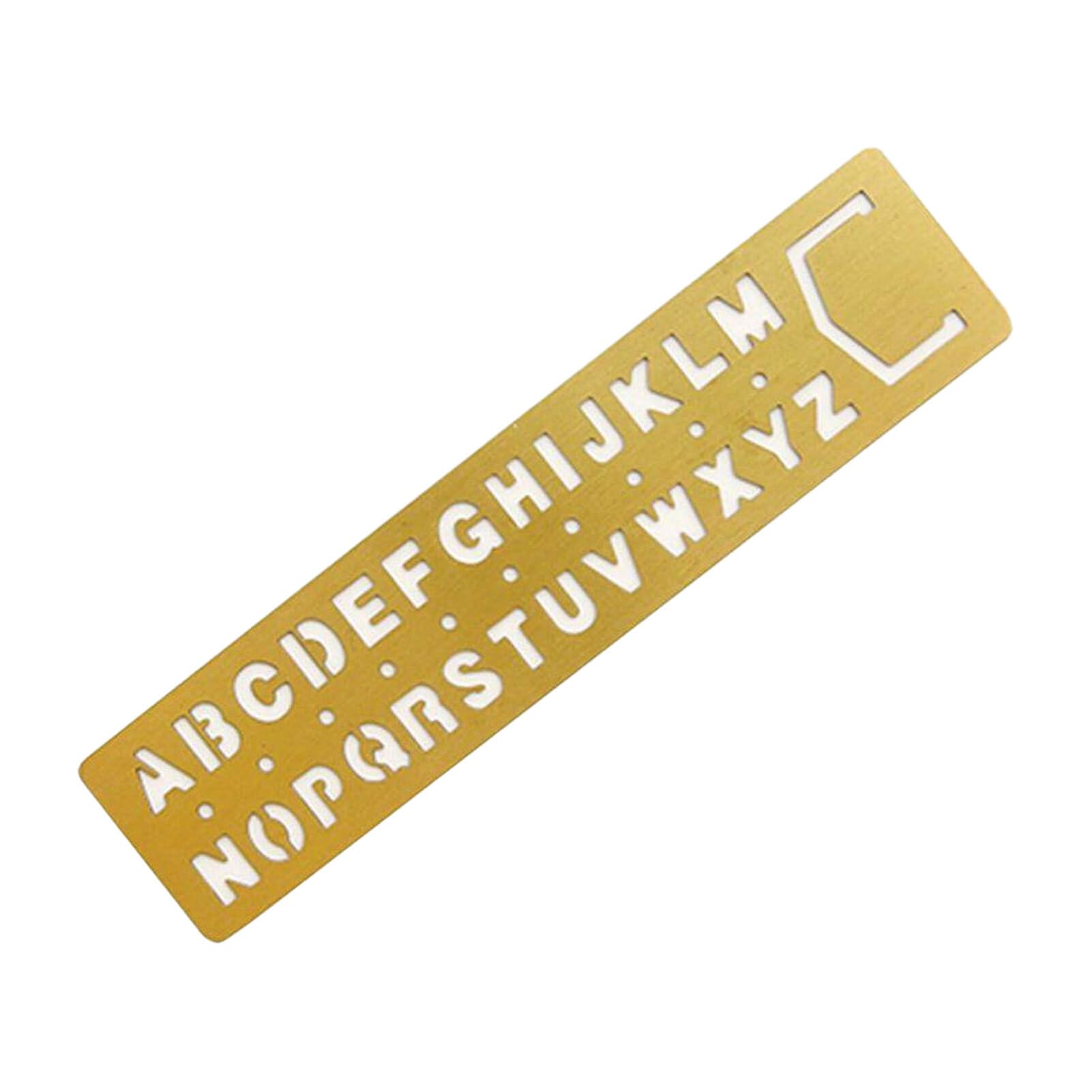 Quxvuis Gold Letters Portable Creative Brass Multifunction Ruler Clear Markings For Journaling Easy To Read Scrapbooking Precision,