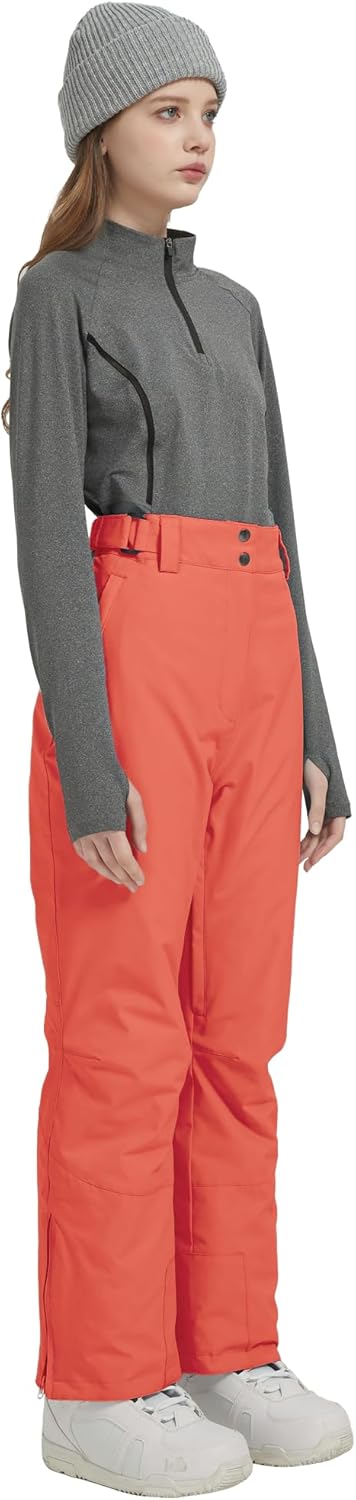 Women's Slim Fit Snow Pants Waterproof Insulated for Winter Outdoor Hiking Snowboard Ski Pants