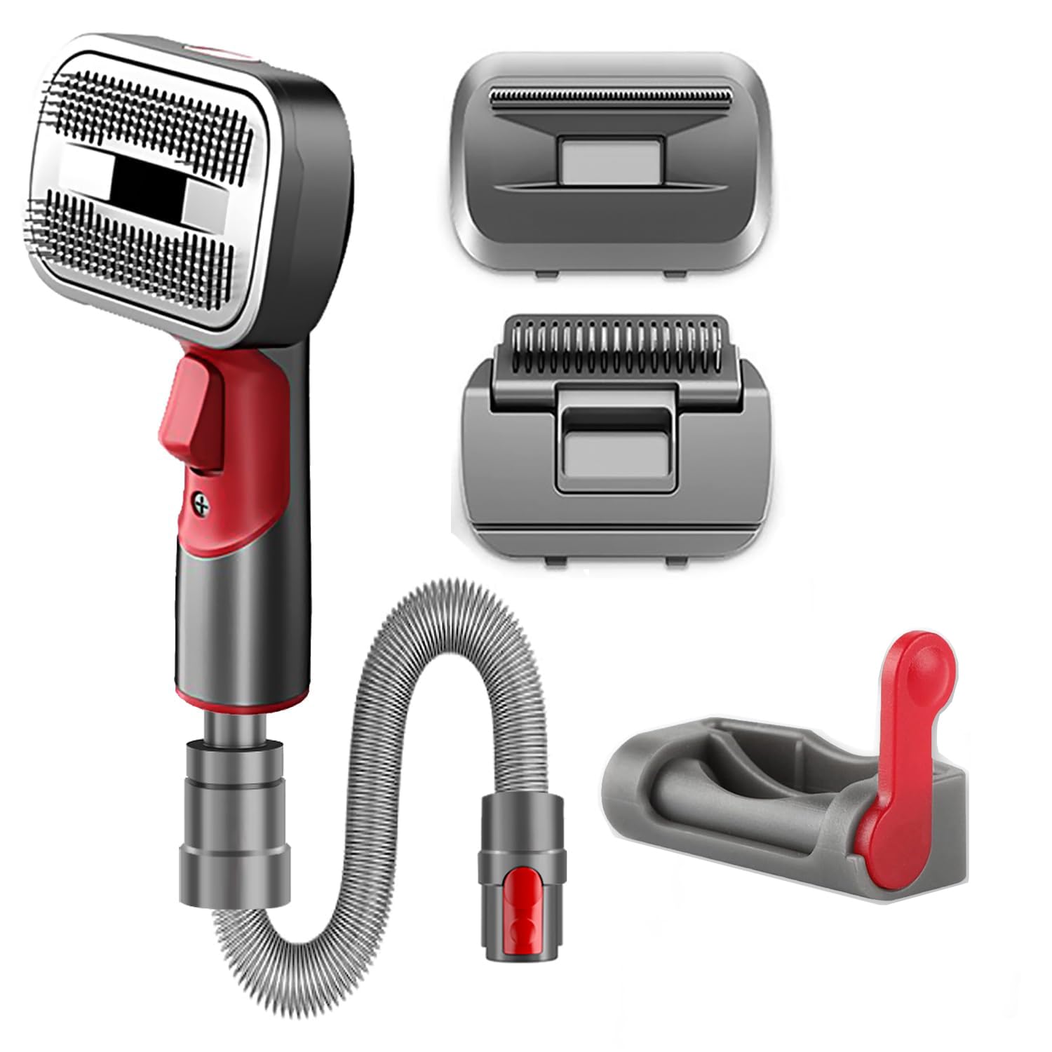 Yangers Pet Dog Grooming Kit Parts for Dyson Vacuum V7 V8 V10 V11 V12 V15 G5, Animal Brush Cleaner Hair Attachments Pet Hair Remover Replacement Brush Head with Extension Hose + Adapter + Trigger Lock