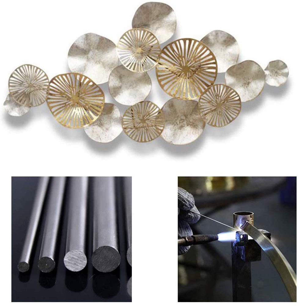 Moderno Metal Wall Art Decorativo, Golden Flower Wall Colgando, Creatividad Decoración de la Escultura de la Pared de Hierro Forjado Tridimensional for la Sala de Estar Sofá 130x66cm / 51