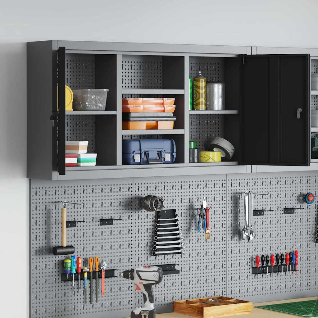 Genérico Armario de Herramientas Negro y Gris 50 x 20 x 55 cm,Bricolaje,Accesorios de Bricolaje,Organización y Almacenamiento de Herramientas,Armarios para herramientas-4103473