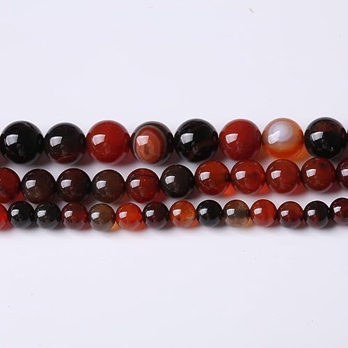 Miniatura 4 de Cuentas redondas sueltas de ágata persa roja de 0.394 pulgadas (0.394 in), cuentas de piedra de energía de cristal para hacer joyas, pulseras y