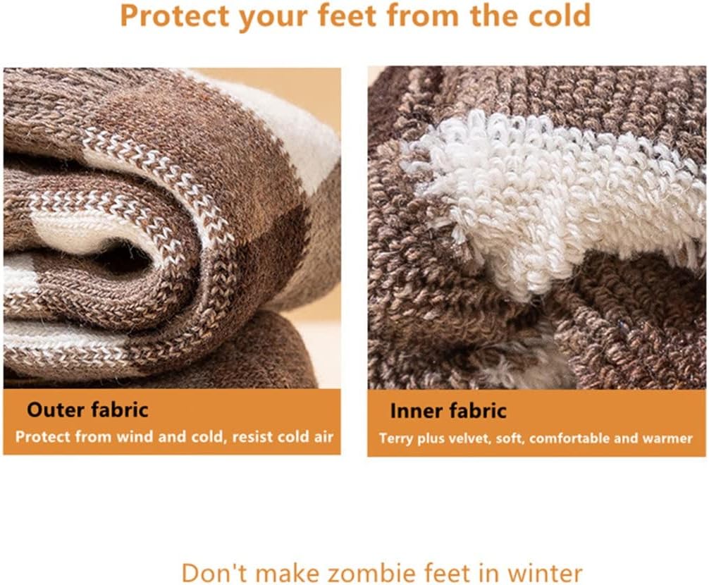 Thermal Winter Man Socks Super Thicker Men's Warm British Checkered Against Cold Male Sock