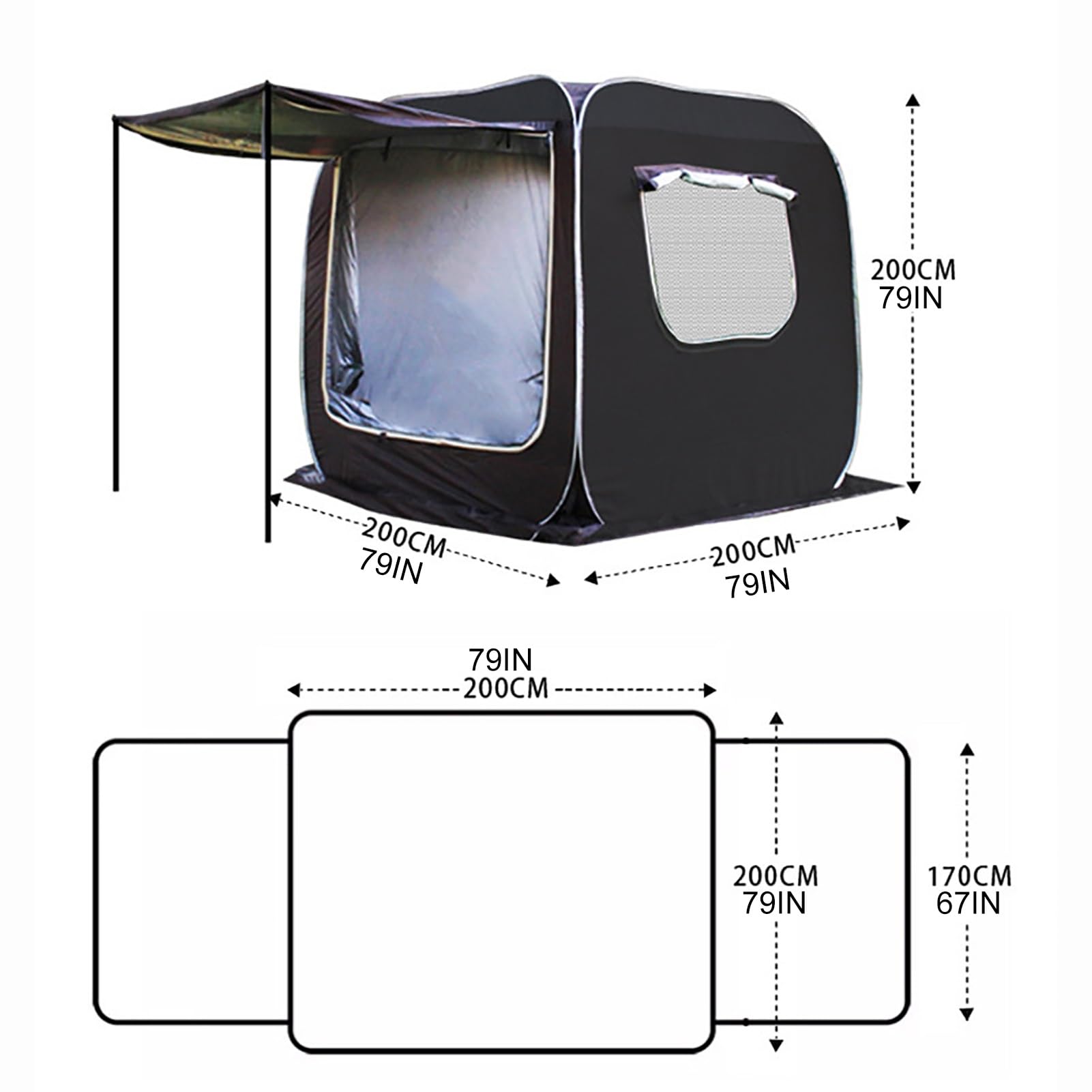 Namiot Kempingowy do Samochodu Namiot z Klapą Tylną SUV Namiot na Bagażnik Markiza Samochodowa Markiza Lądowa Namiot Hatchback, PU2000mm, dla 3~4 Osób (Size : Standard Edition)