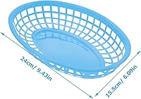 Vista 3 de DOITOOL 12 cestas redondas de alimentos de plástico para servir bocadillos para comida rápida, hamburguesas, papas fritas, aperitivos KTV