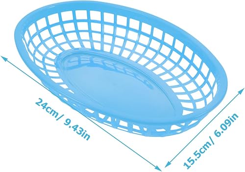 Miniatura 3 de DOITOOL 12 cestas redondas de alimentos de plástico para servir bocadillos para comida rápida, hamburguesas, papas fritas, aperitivos KTV,