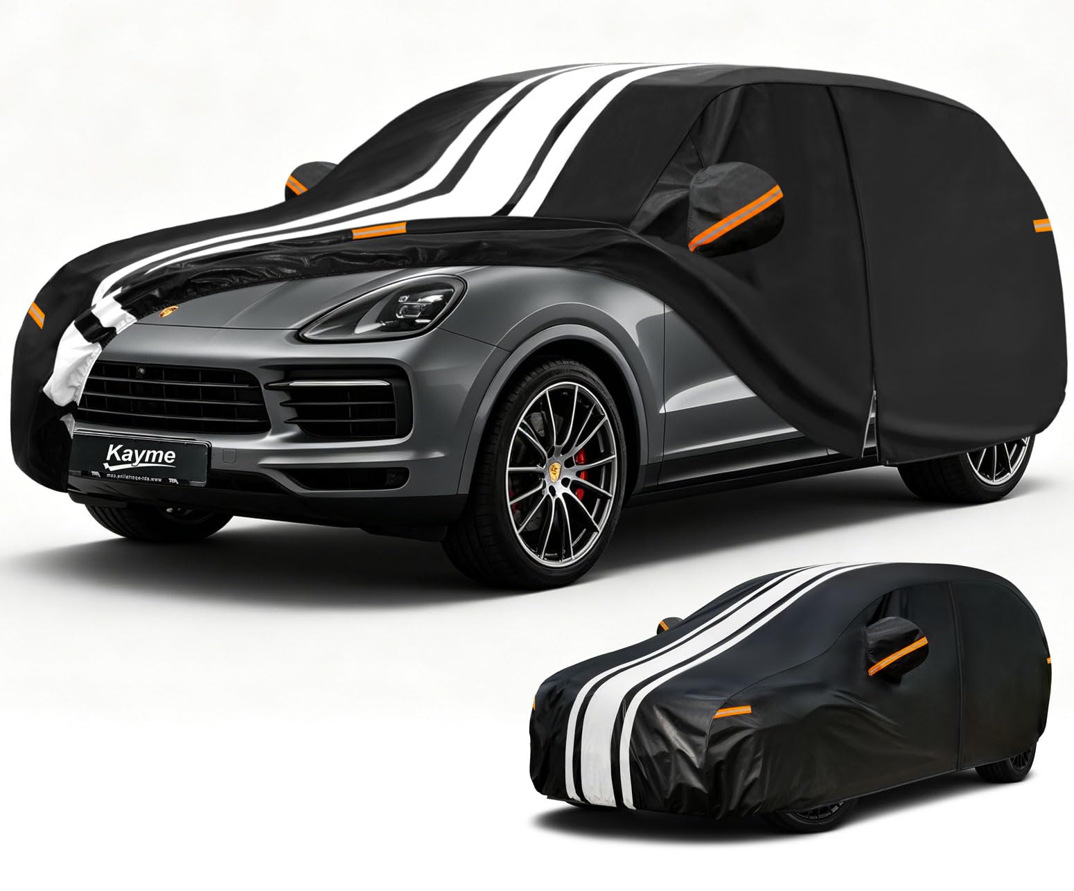 Kayme Robuste SUV Autoabdeckung Wasserdicht, Outdoor Vollgarage Autoplane – Schutz vor Regen, Schnee, UV-Strahlen. Universal für Cayenne, GLE, BMW X5, Audi Q7, Grand Cherokee usw (485 bis 510 cm)