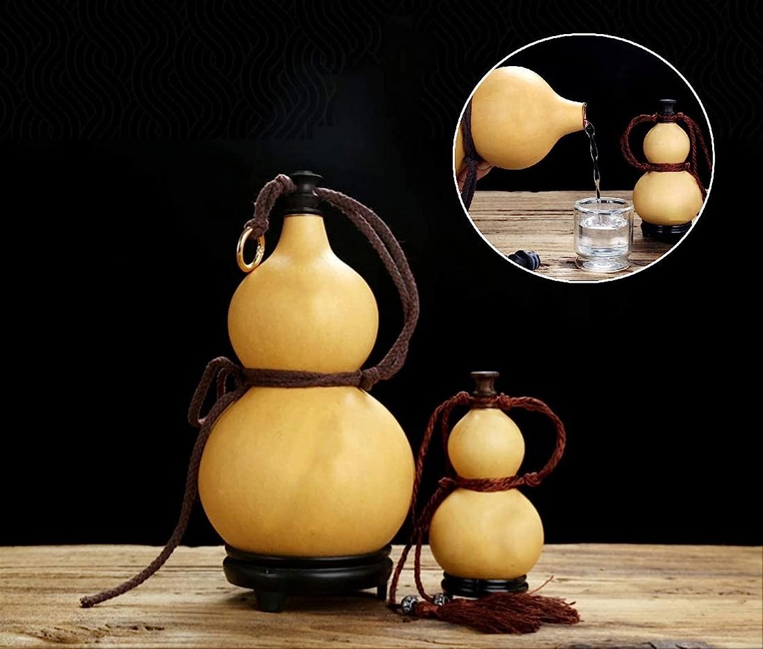 ひょうたん　蓋　まとめ売り Amazon｜風水装飾品、ひょうたんボトル、蓋付き天然乾燥ひょうたん