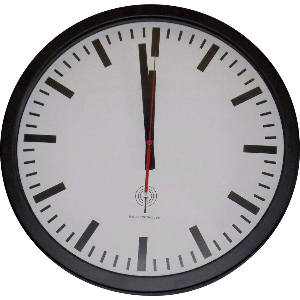 Eurotime 56862 Funk Wanduhr 40 cm Schwarz