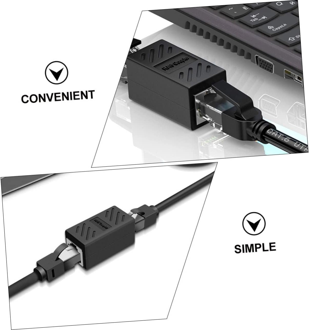 Hemoton 12pcs Ethernet Coupler Female to Female Connector for and Cables and Extender for Reliable Connectivity and Easy Installation