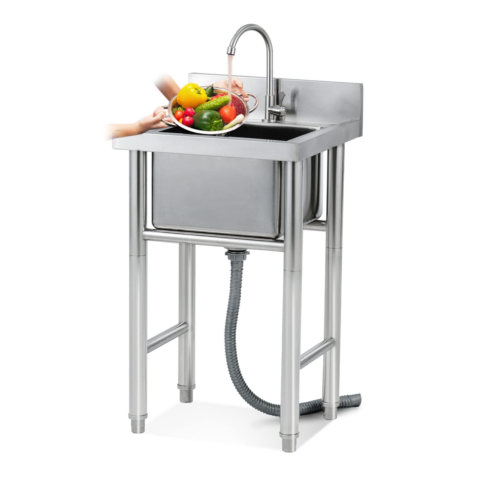 ZTCHSENZT Sink,Kitchen Utility Sink,Kitchen Sink Station with Faucet, Utility for Home Laundry Room Garage Bar Restaurant