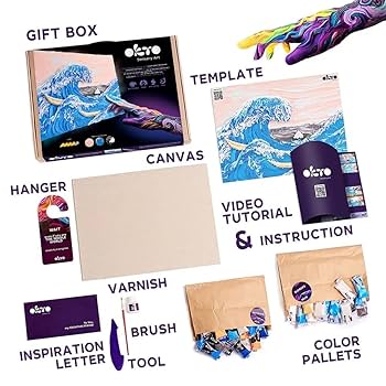 Amazon.com: Sensory Art 3D Clay Painting Kit, The Great Wave
