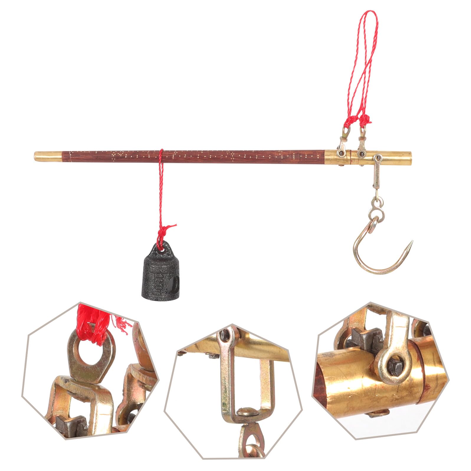 VALICLUD Mechanische Handwaage Holzstange Kupfergewicht Traditionelle Medizinwaage für Tee Schmuck Trockenfrüchte