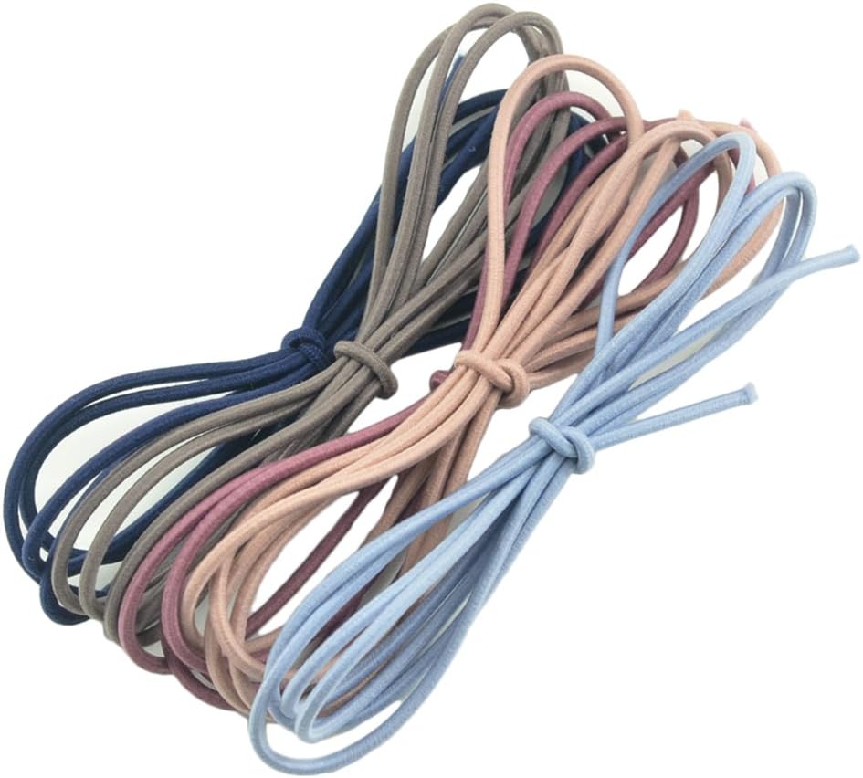 Homyl 5 Colors Elastic String 2.5mm Thickness Rubber Rope Jewelry Cords DIY Baby Kids Children Girl Women Hair Accessories Elastic Tie Ponytail Holders Princess Baby Hair Rope Rubber Bands Accessories