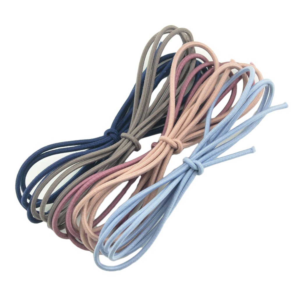 Homyl 5 Colors Elastic String 2.5mm Thickness Rubber Rope Jewelry Cords DIY Baby Kids Children Girl Women Hair Accessories Elastic Tie Ponytail Holders Princess Baby Hair Rope Rubber Bands Accessories