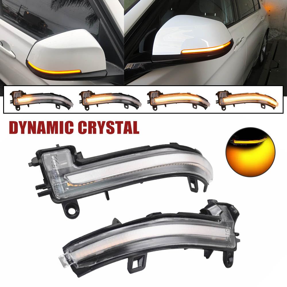 dinamiche indicatori di direzione una coppia specchio luci led per F20 F21 LCI F22 F23 F87 M2 F30 LCI F31 LCI F34 GT F32 F33 F36 i3 I01 X1 E84 Serie 1 2 3 4 (Trasparente)
