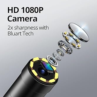DEPSTECH Endoscope Camera with Light, 1080P HD Borescope Inspection with 2X Zoom, IP67 Waterproof Plumbing Snake, 16.5ft Semi-Rigid Cable, 2.4'' IPS Screen Scope Camera Gadgets for Men