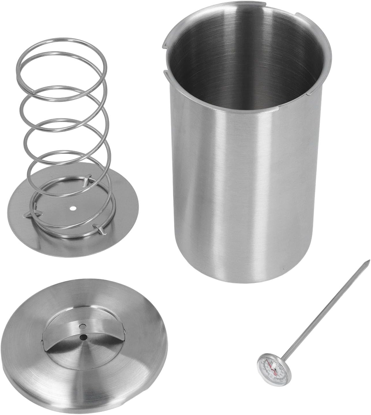 Ham Maker Meat Press Tool, 304 Stainless Steel Round Shape Deli Meat Press Kit Pressure Ham Cooker with Thermometer for Homemade Deli Food