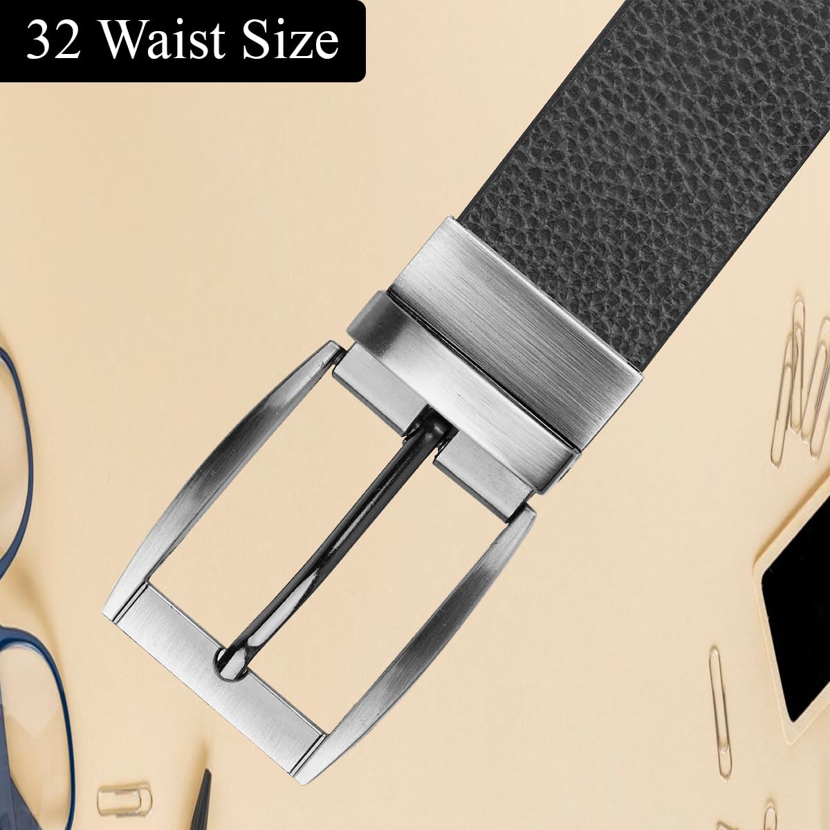 The Wallet Store Black Textured Genuine Leather Belt For Men