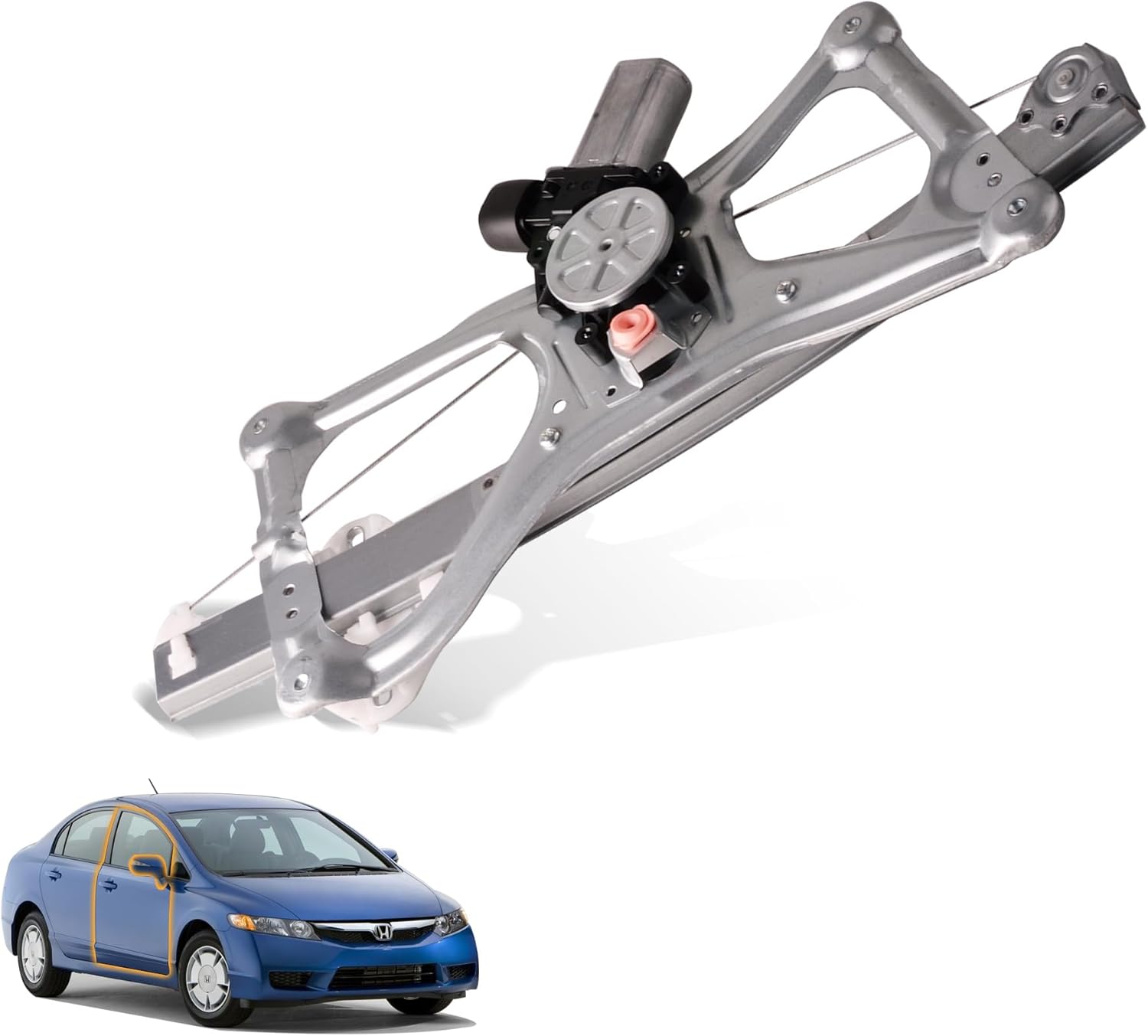 Front Right Passenger Side Power Window Regulator with Motor Assembly Compatible for 2006-2011 Honda Civic Sedan, Replacement 748-477