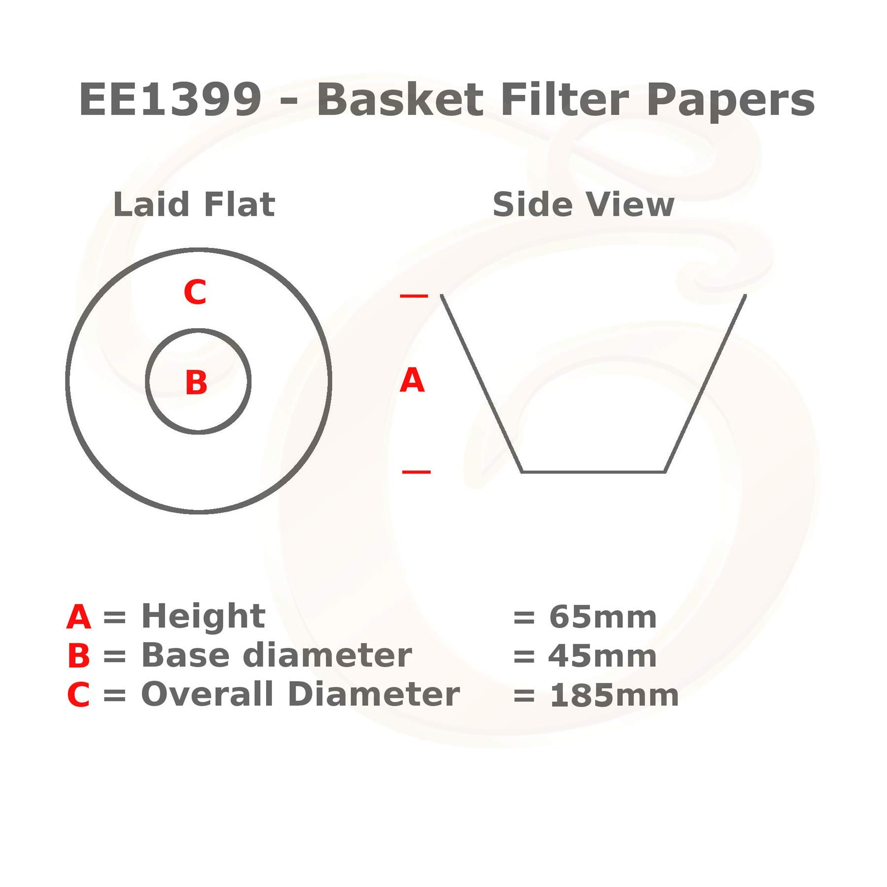 EDESIA ESPRESS - Korbfilterpapier Klein - 45/185mm - 1000 Stück - kompatibel mit Kalita Wave KWF-185