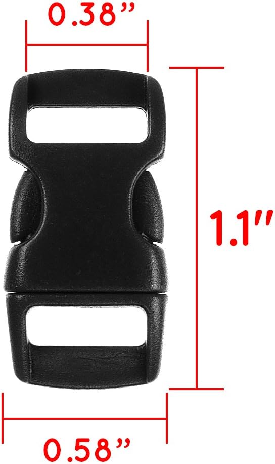 Craft County 40 Piece 3/8-Inch Plastic Contoured Quick Side Release Buckles - 20 Colors - 2 of Each Color