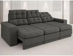 Sofá 3 Lugares Assento Retrátil e Reclinável Jobim-legacy Sofas - Cinza