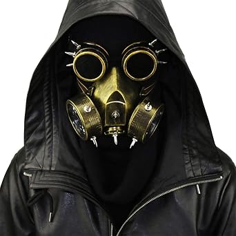 قناع غاز Kissybride Retro Steampunk و Goggles لعيد الهالوين Cosplay Masquerade Costume Props