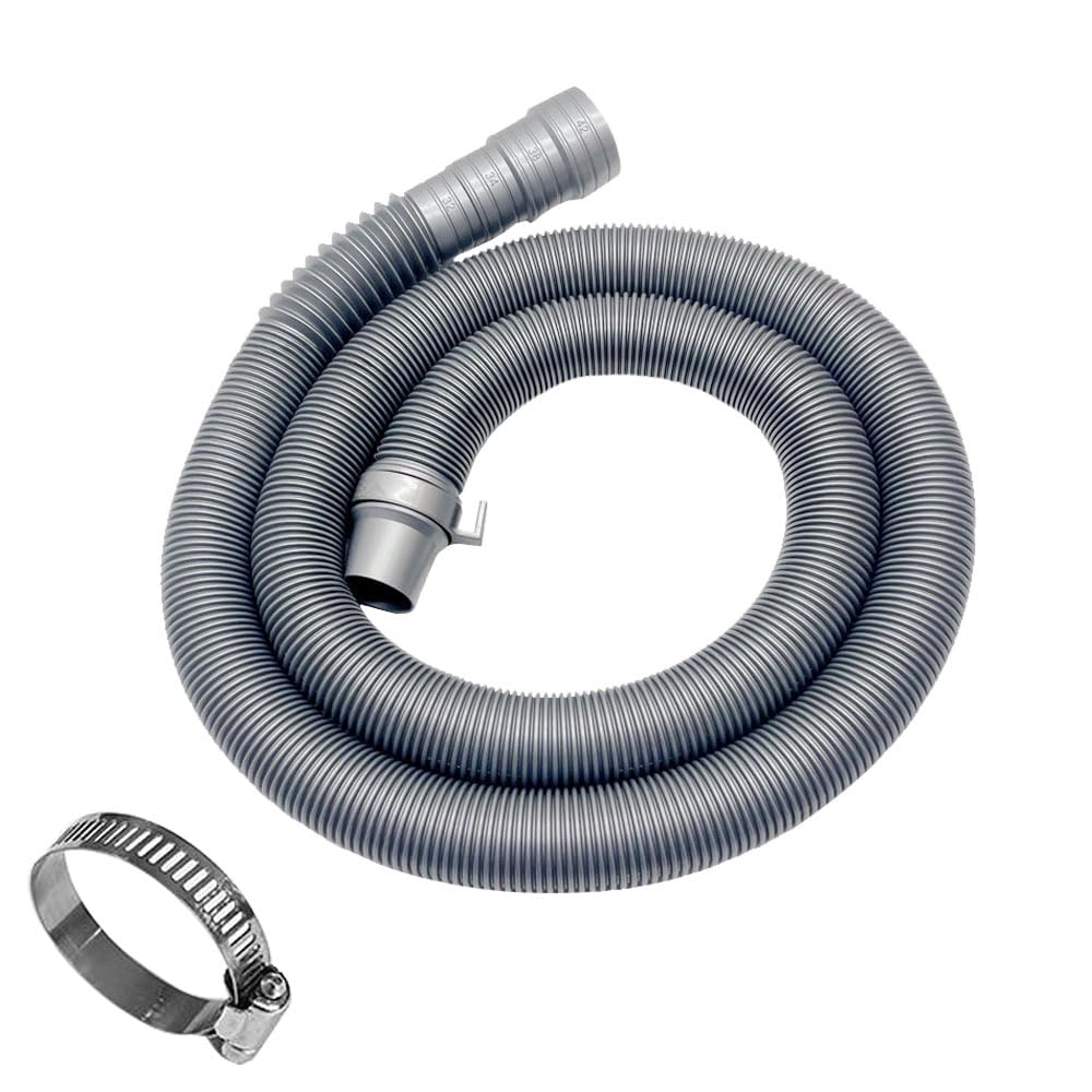 Inlet Hose Universal Washing Machine Drain Hose, 2M Flexible Washer Drain Hose Extension Kit with Hose Clamp, For Washing Machines, Dishwashers.