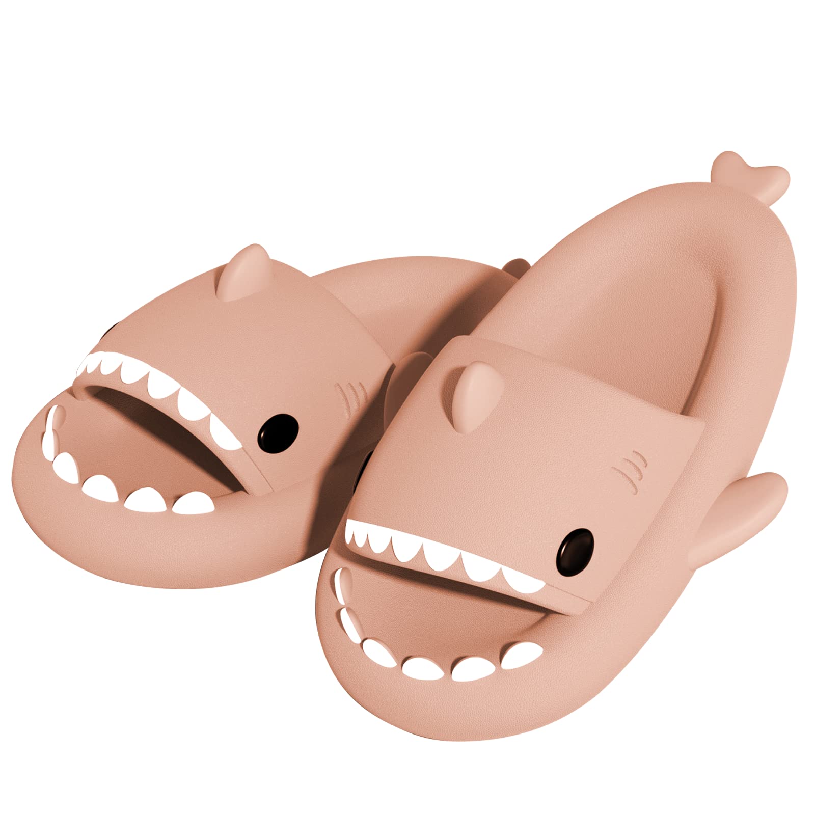 Metog Cloud Shark Slides Non-Slip Open Toe Slippers Adult Women Men Cute Lightweight Sandals on Beach Shower