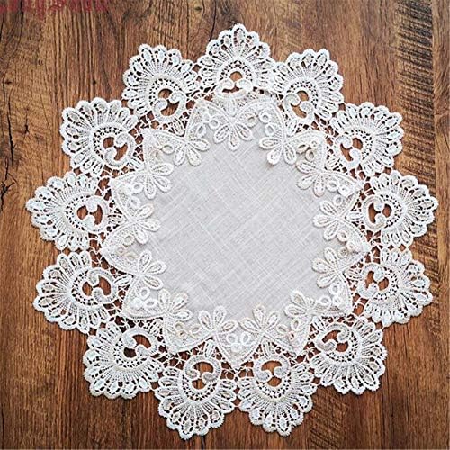 FGJFJ Retro Round Tablecloth Coffee Table Cloth Cover Towel Cotton Crochet Lace Placemat Doilies