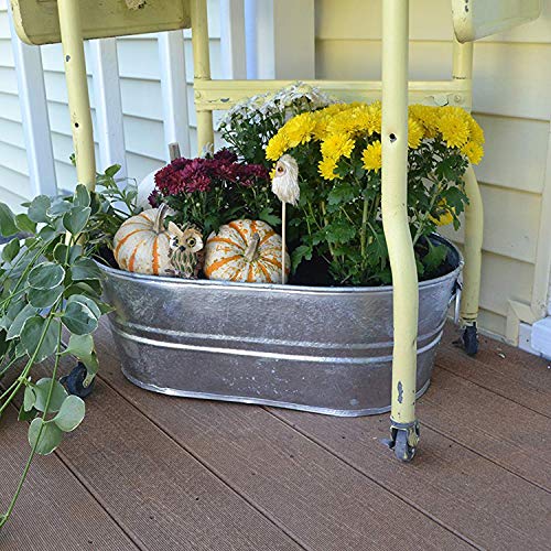 Behrens 0-Ov Hot Dipped Galvanized Steel Oval Plantertub, 5-1/2-Gallon, Silver #TOP7