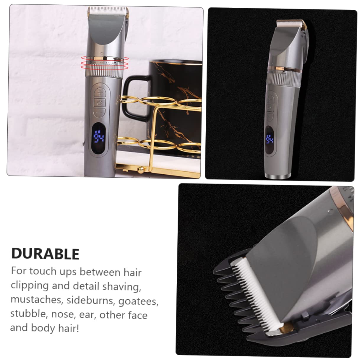 Didiseaon 1set Professionale Di Tagliacapelli e Regolabarba Elettrico Con Display Led Kit Completo Per Taglio e Della Barba Adatto Per Uso Domestico e Principianti